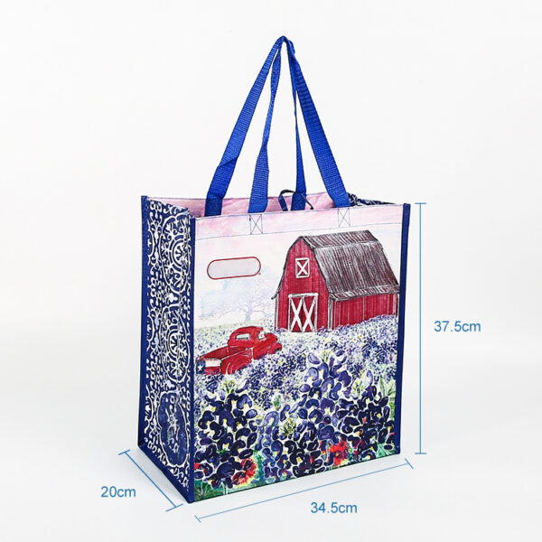 Eco friendly printing recyclable fabric PP woven shopping bag - Image 2