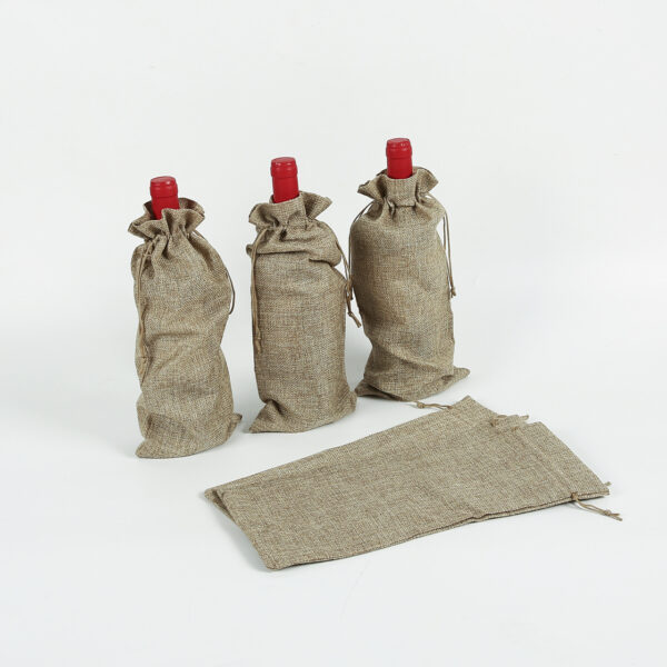 High quality wholesale jute single wine tote bottle bag - Image 4