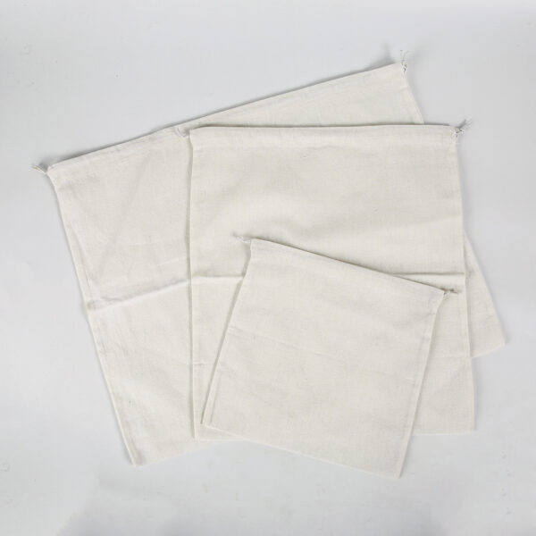 Custom size white small drawstring cotton dust bag - Image 4