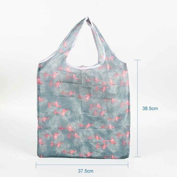 Reusable customized 190T PET grey foldable shopping bag - Image 3