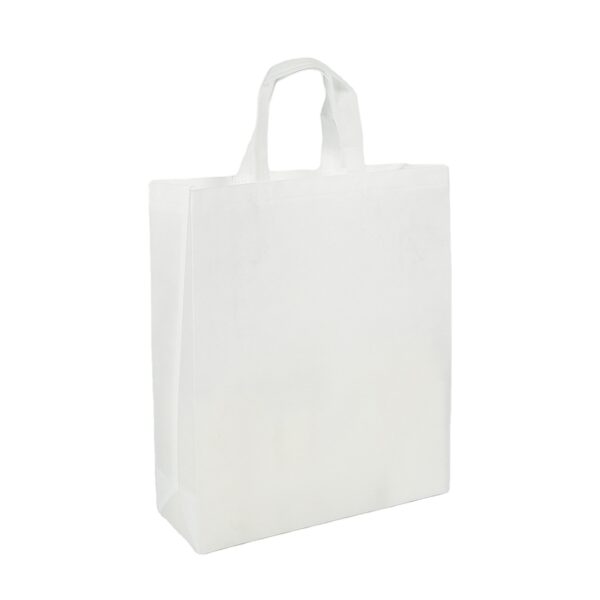 Reusable wholesale logo plain white non woven tote shopping bag