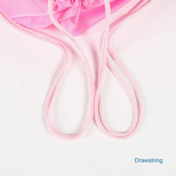 Wholesale eco friendly pink sport drawstring bag with mesh pocket - Image 3