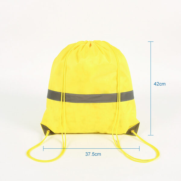 Durable custom pet fabric unisex yellow kid work drawstring bag - Image 2