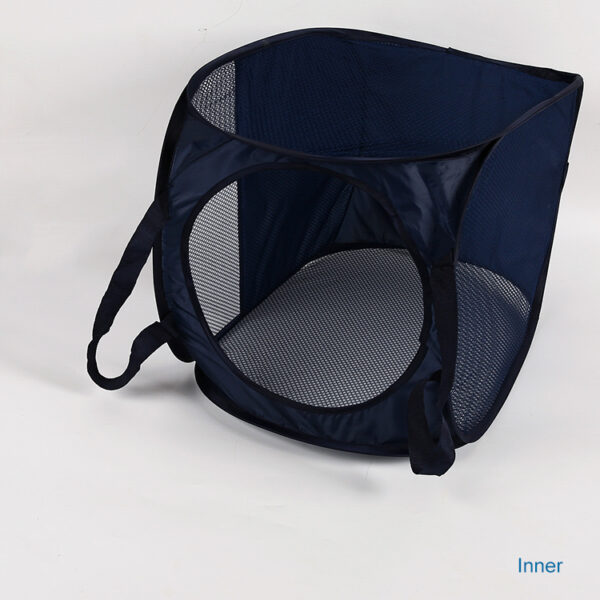 Wholesale large black foldable pop up laundry hamper basket mesh storage bag with handle - Image 4