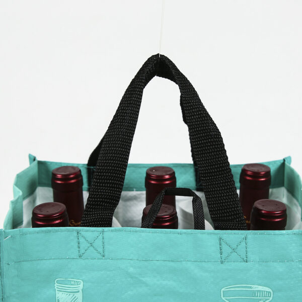 Gravure printing PP woven wine bottle carrier bag for wine - Image 3