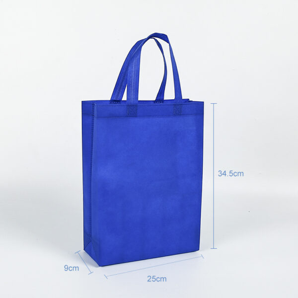 Wholesale custom royal blue foldable non woven shopping tote bags with print logo - Image 2