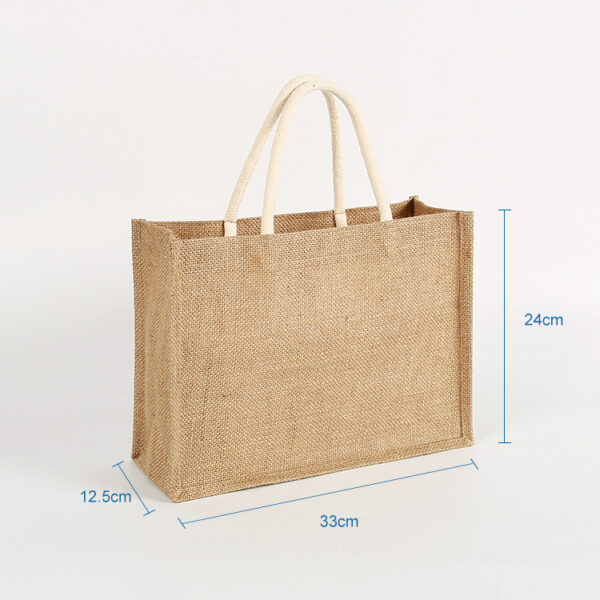 wholesale custom printed eco friendly jute burlap tote girls shopping bag - Image 2