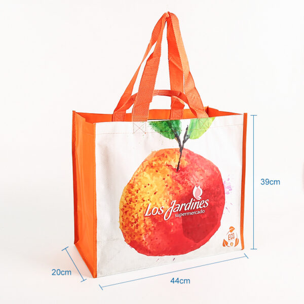 Eco friendly  custom printed PP woven grocery reusable tote bag - Image 3