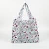 Custom print logo 190T PET large capacity foldable travel flower tote bag