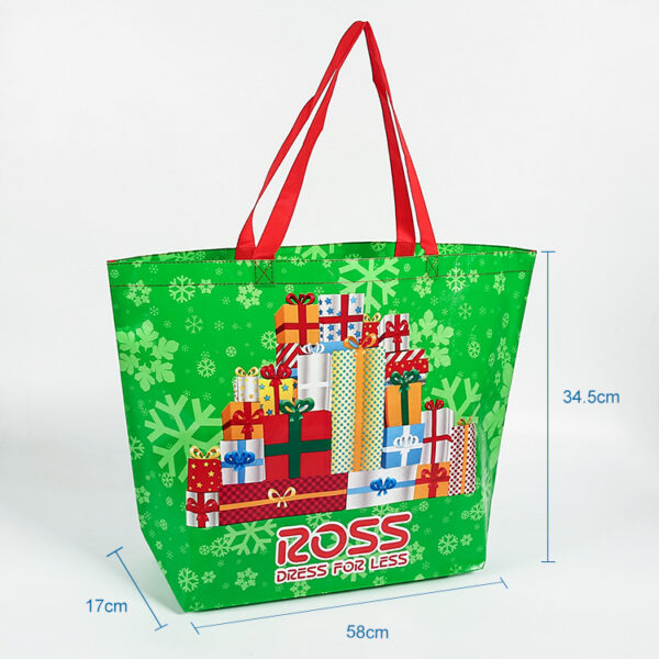 Luxury christmas shopping gift waterproof recyclable PP non woven tote bag - Image 3