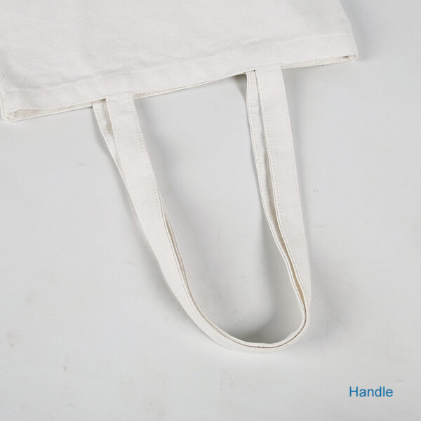 High quality white blank plain grocery hand made reusable organic cotton canvas shopping tote bag - Image 5