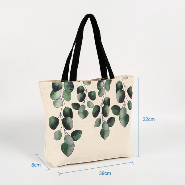 Reusable digital printing women cotton canvas tote  shopping bag - Image 2