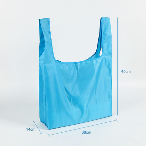 Custom eco recycle PET foldable grocery tote polyester reusable folding shopping bag - Image 2