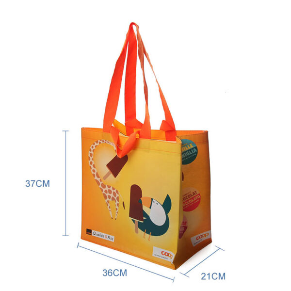 Eco friendly recycled cartoon print double handle nana anime tote bag - Image 2