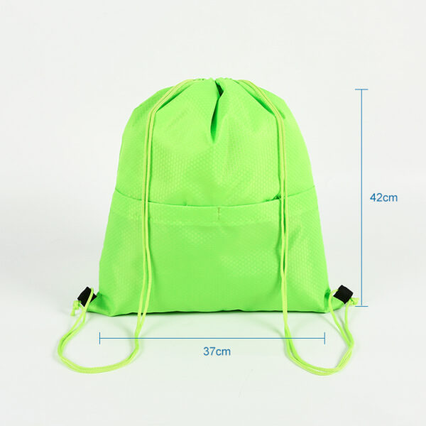 Original factory cheap custom sport waterproof drawstring bag with pocket - Image 2