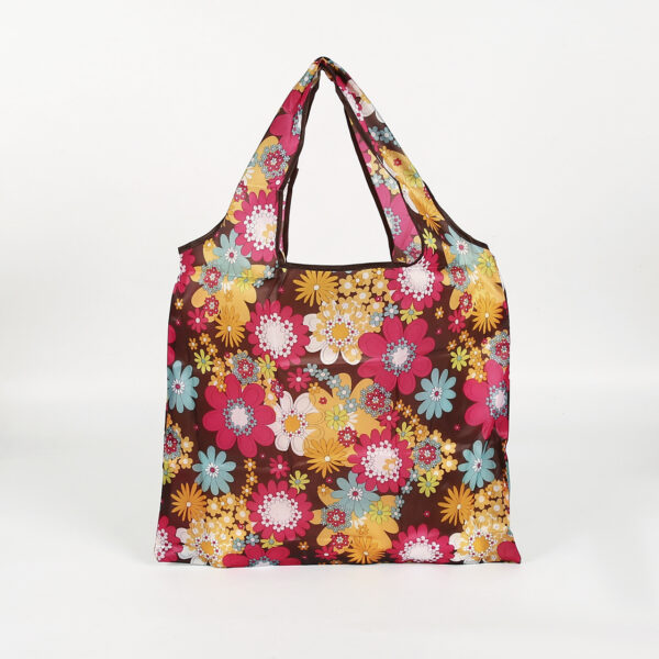 Eco friendly 190T PET custom  foldable floral printable tote bag