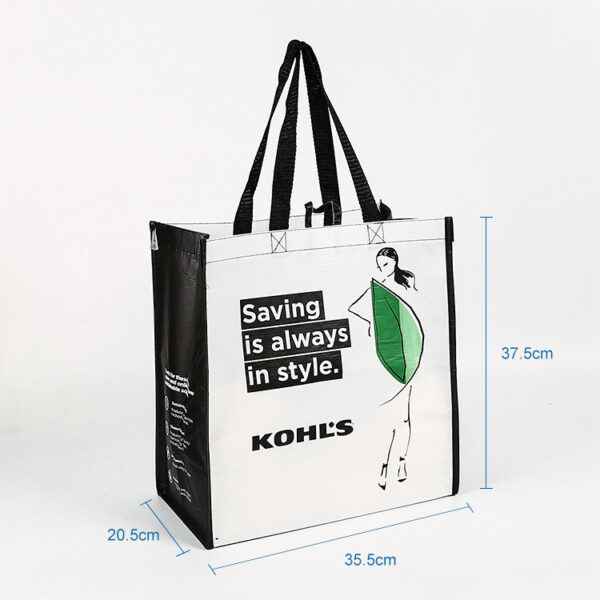 Wholesale custom printed eco friendly recycle reusable grocery RPET woven shopping bag - Image 3