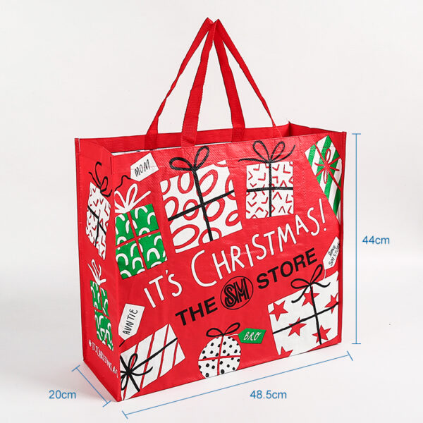 Wholesale reusable shopping PP woven reusable christmas bags - Image 3