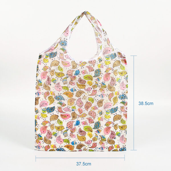 Eco friendly 190T PET customised reusable foldable waterproof grocery shopping bag - Image 3