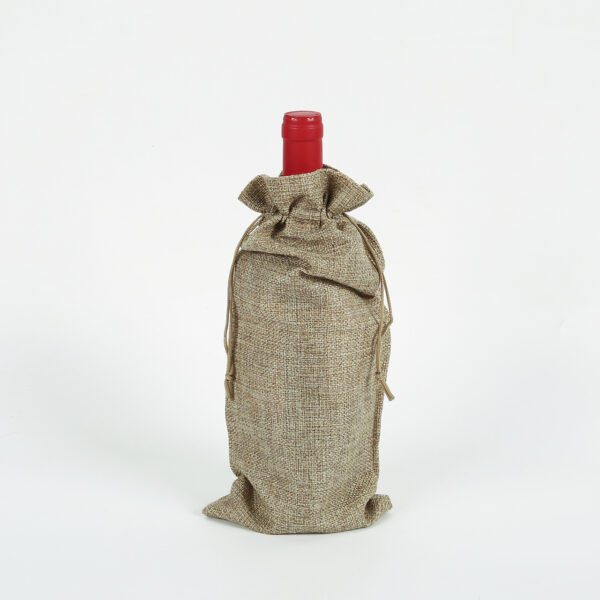 High quality wholesale jute single wine tote bottle bag