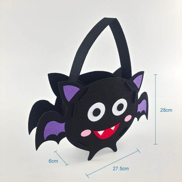 Children cute bat animal halloween felt material tote handle bag - Image 2