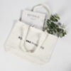 Custom printed logo white beach hand natural recycled cotton canvas tote shopping bag