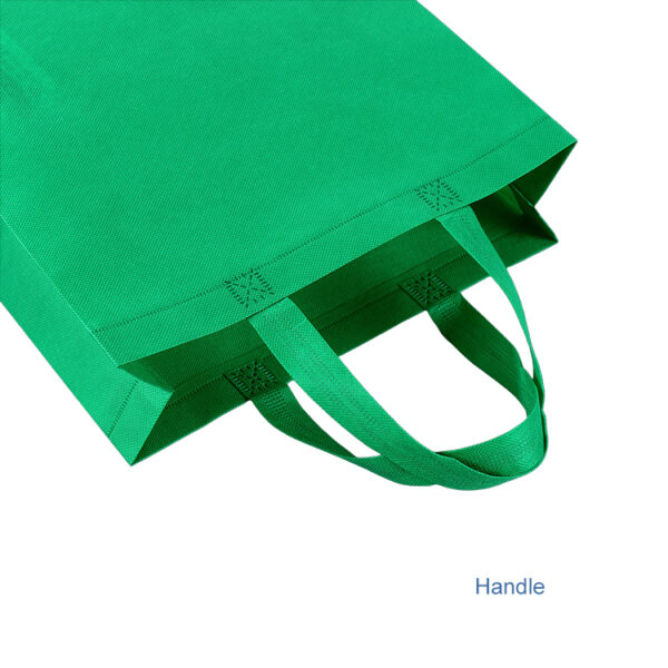 Wholesale green reusable folding grocery nonwoven ultrasonic ecofriendly fabric tote bag - Image 4