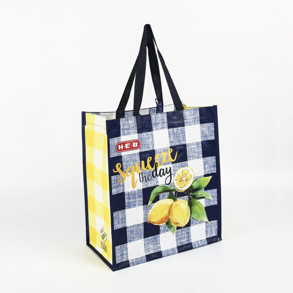 Eco friendly reusable PP woven grocery tote shopping bags