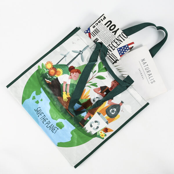 Eco friendly  custom printed PP woven shopping bag - Image 2