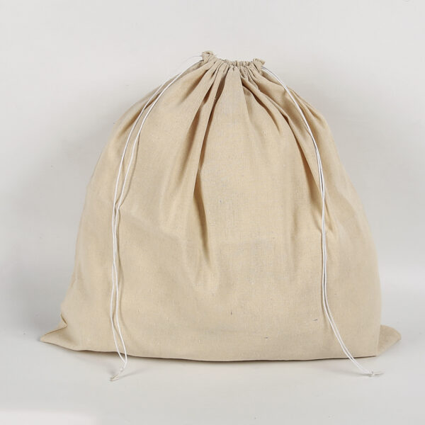 Custom large cotton packaging dust drawstring string bag for clothes apparel