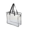 High quality custom design logo reusable clear shopping tote beach bag