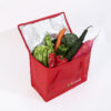 PP non woven red grocery insulated cooler bag with zipper