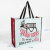 Wholesale portable PP woven customized design large reusable tote shopping bag