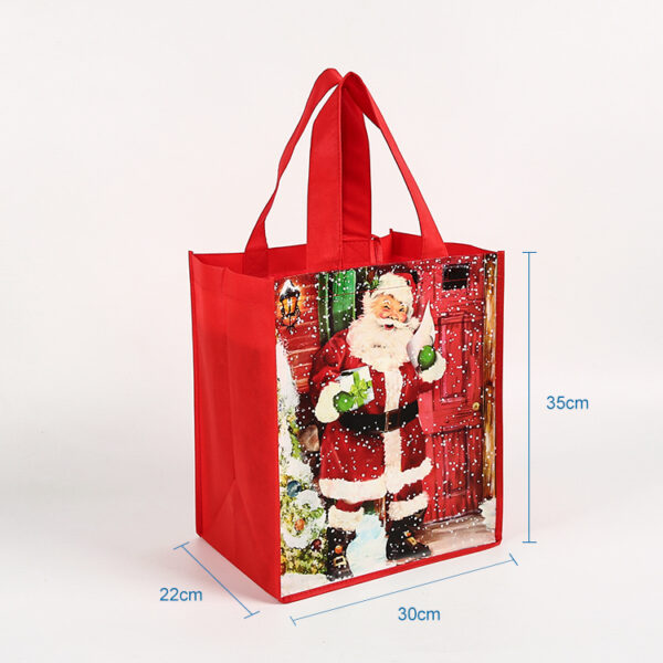 Wholesale custom print christmas PP nonwoven handle reusable shopping bag - Image 3