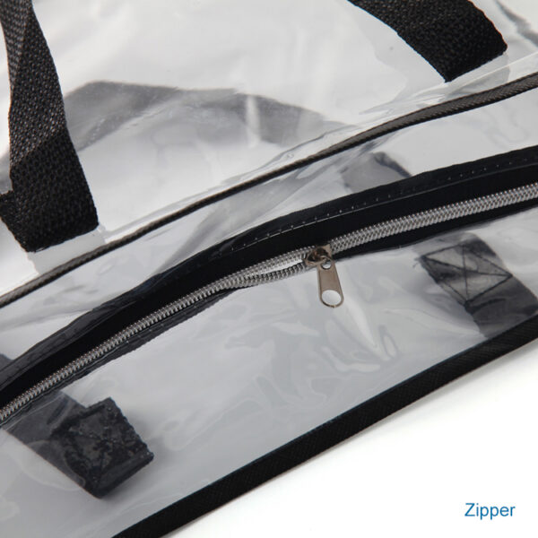 High quality custom design logo reusable clear shopping tote beach bag - Image 4