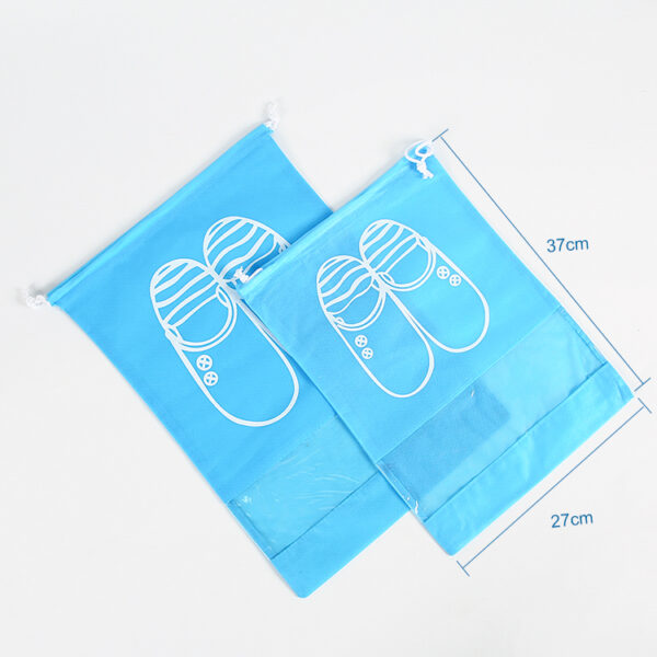 Custom organic blue kid shoe drawstring cover dust bags - Image 2