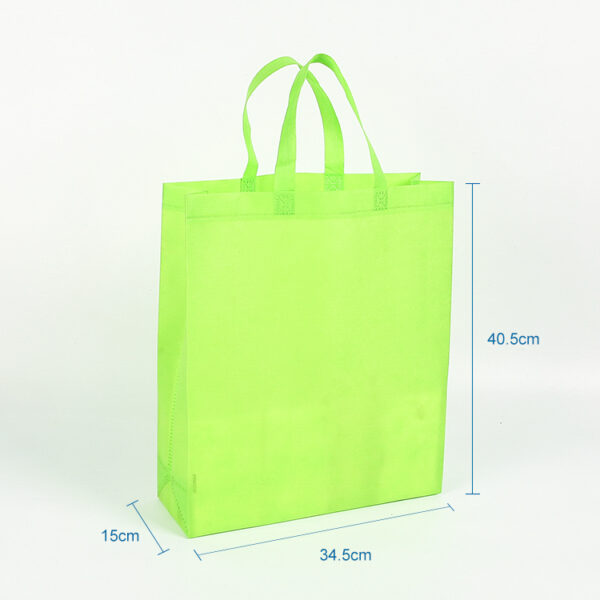 wholesale reusable eco green shiny ultrasonic PP non woven shopping bag - Image 2