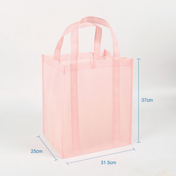 Wholesale custom pink PP non woven fabric shopping tote bags - Image 2