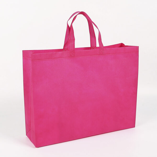 Eco-friendly custom pink oem horizontal non woven tote shopping bag