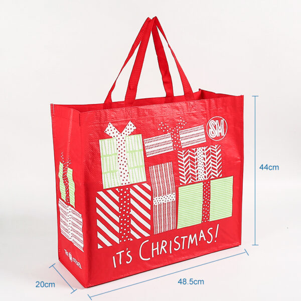 Wholesale laminated pp woven reusable christmas gift shopping bags - Image 3