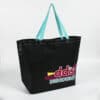 Recycled PP non woven custom black shopping bag with logo
