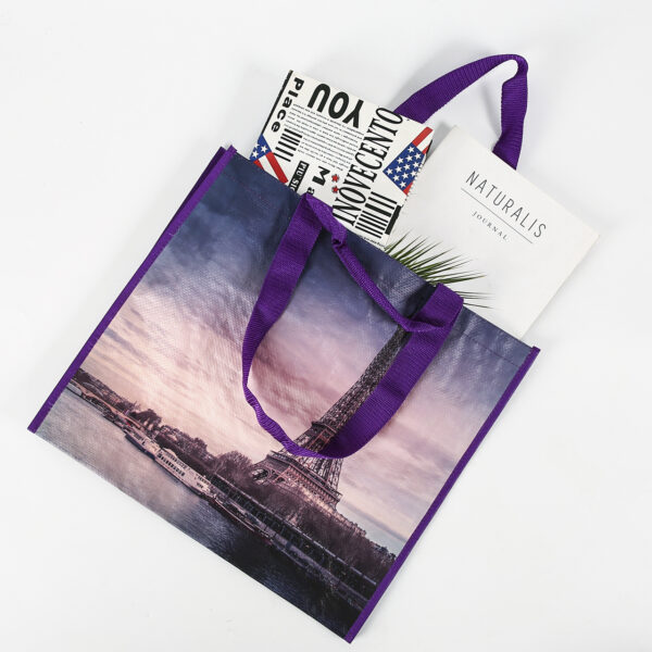 Wholesale eco friendly PP woven custom print reusable shopping bag - Image 2