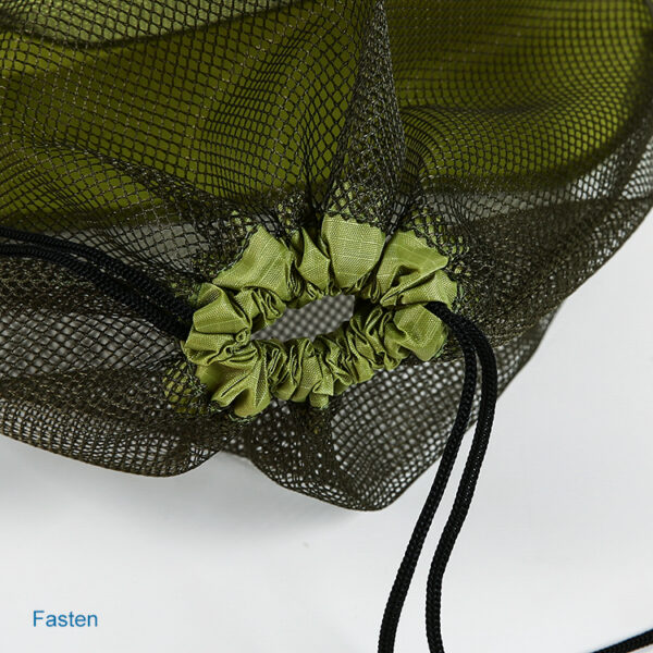 Eco-friendly custom reusable black net mesh drawstring bags - Image 5