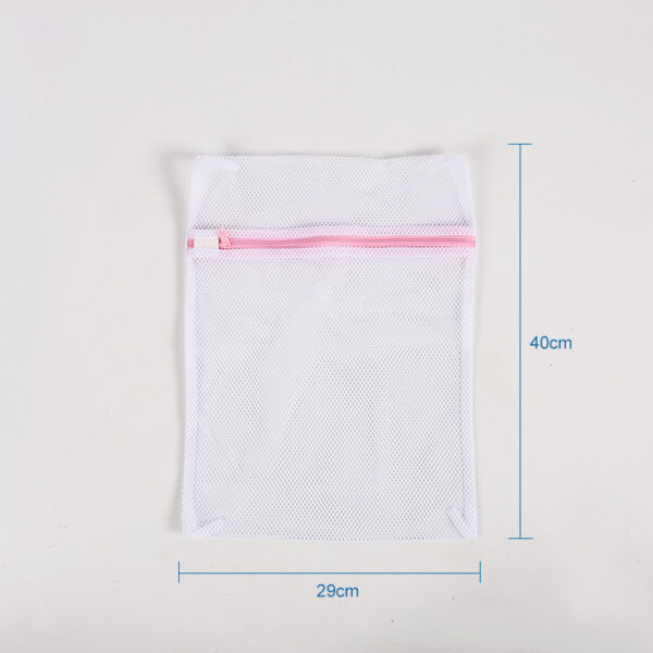 Custom white foldable reusable mesh zipper clothing wash laundry bag for bra - Image 2