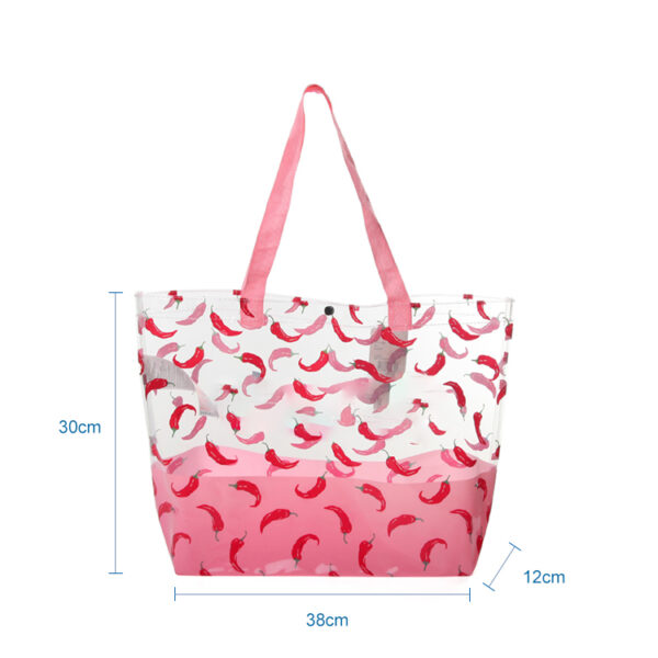 Hot selling custom pattern design women pink beach bag tote handbag - Image 2