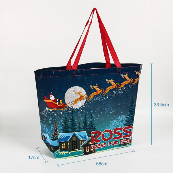 Customize ego friendly christmas print shopping bags for gift logo with handle - Image 2