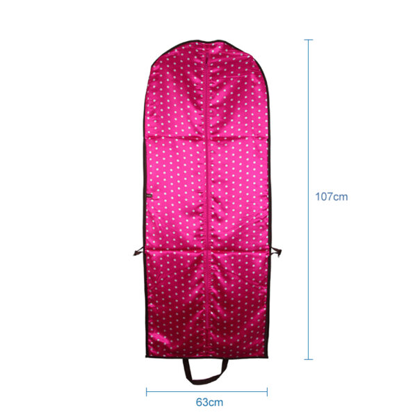 Custom made wholesale cheap hot pink color satin polyester wedding dresses costume suit cover garment bag - Image 2