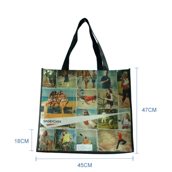 RPET hight quality sublimation tote bags large with custom printed design - Image 2