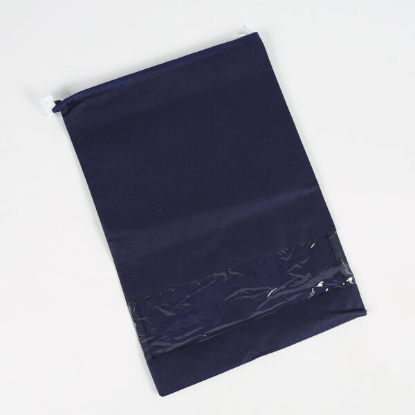 Custom black pp non woven packing drawstring shoe dust bag