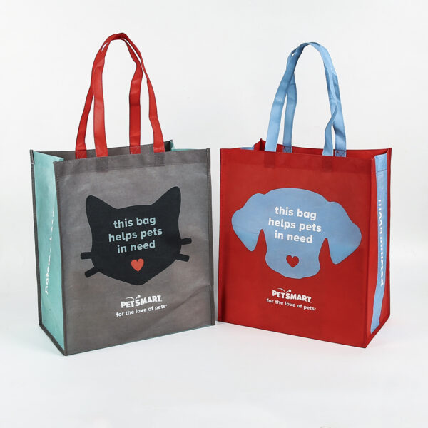 Custom logo reusable eco friendly sublimation printing recycled pet non woven shopping bag